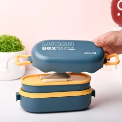 Blue Lunch Box with Spoon (850ml)