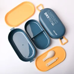 Blue Lunch Box with Spoon (850ml)