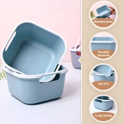 Blue Square Baskets (Set of 2)