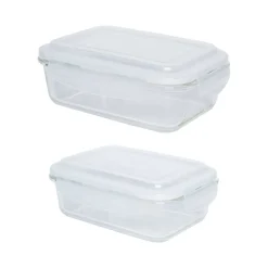 Borosilicate Food Containers (Pack of 2 - 640ml & 1040ml)