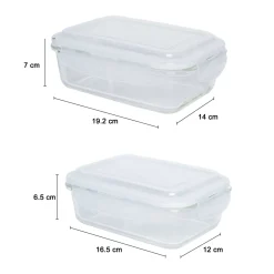Borosilicate Food Containers (Pack of 2 - 640ml & 1040ml)
