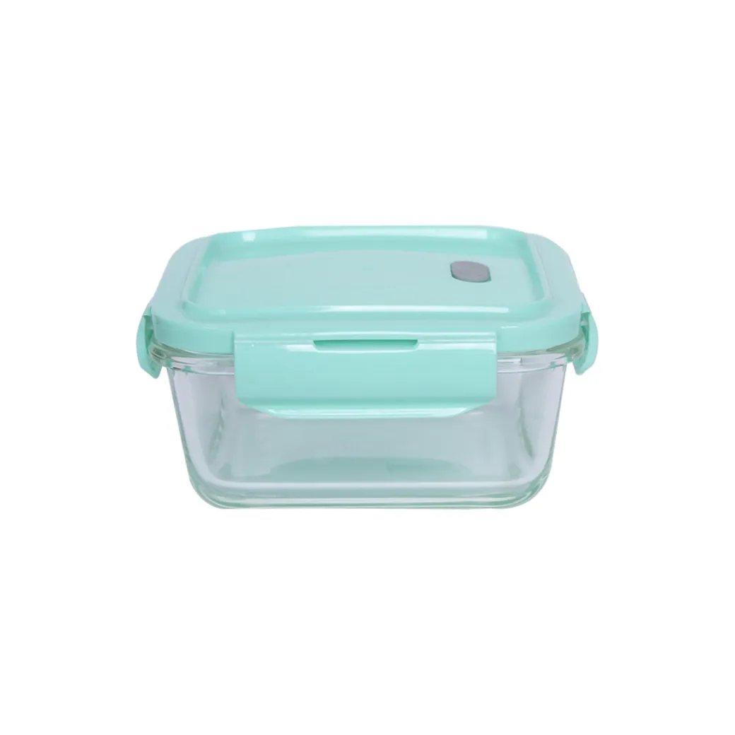 Borosilicate Food Containers (Pack of 2 - 340ml & 570ml) Green Lid