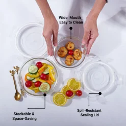 Borosilicate Food Containers (Pack of 2 - 400ml & 620ml)