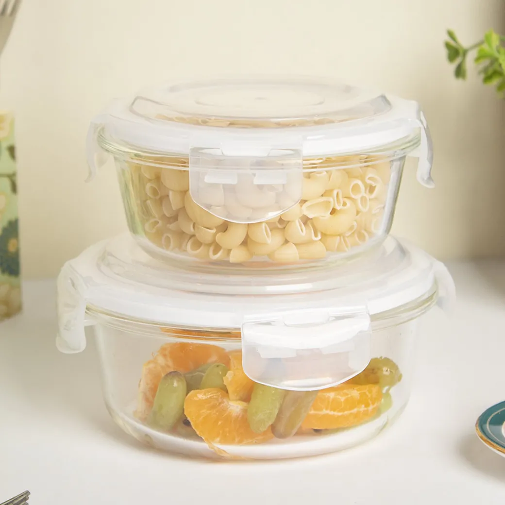 Borosilicate Food Containers (Pack of 2 - 400ml & 620ml)