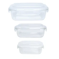 Borosilicate Food Containers (Pack of 3 - 370ml, 640ml & 1040ml)