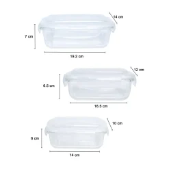 Borosilicate Food Containers (Pack of 3 - 370ml, 640ml & 1040ml)