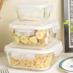 Borosilicate Food Containers (Pack of 3 - 320ml, 800ml & 1200ml)