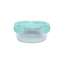 Borosilicate Food Containers (Pack of 2 - 410ml & 570ml) Green Lid