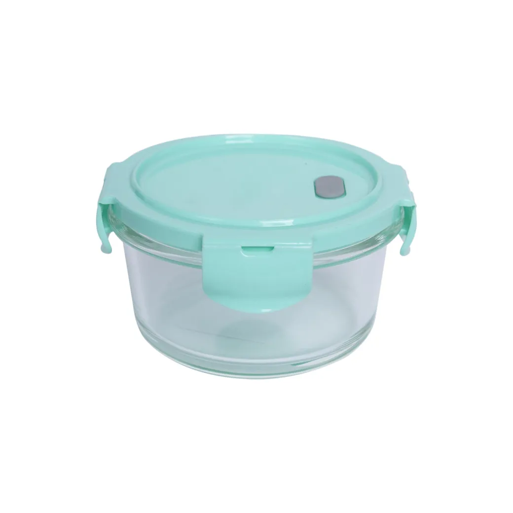 Borosilicate Food Containers (Pack of 2 - 410ml & 570ml) Green Lid