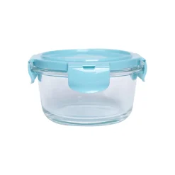 Borosilicate Food Containers (Pack of 2 - 410ml & 570ml) Blue Lid