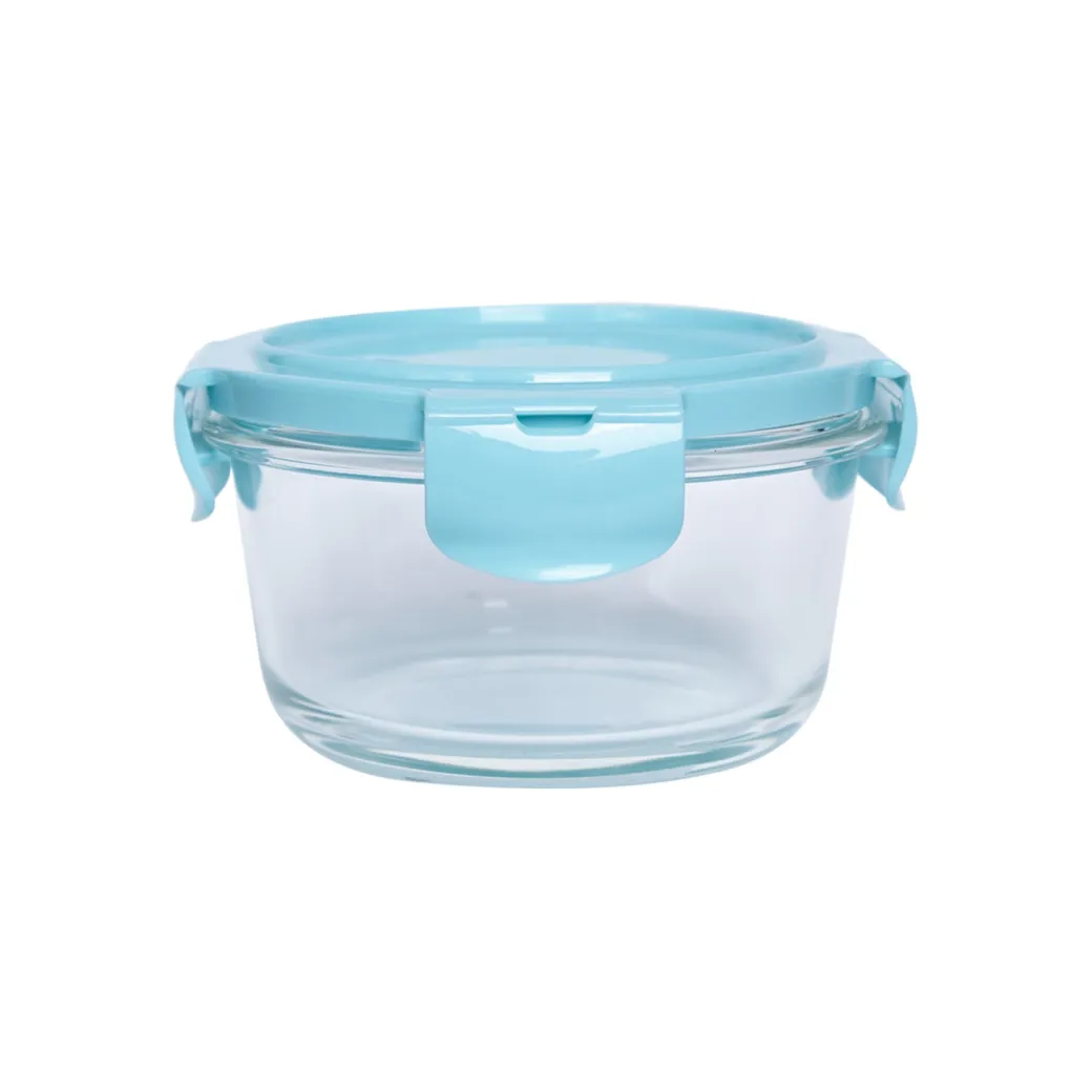 Borosilicate Food Containers (Pack of 2 - 410ml & 570ml) Blue Lid