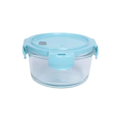 Borosilicate Food Containers (Pack of 2 - 410ml & 570ml) Blue Lid