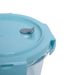 Borosilicate Food Containers (Pack of 2 - 410ml & 570ml) Blue Lid