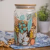 Borosilicate Glass Jar - 950Ml, Leaf Prints