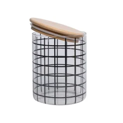 Borosilicate Glass Jar - 700Ml, Square Prints