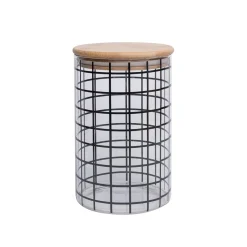 Borosilicate Glass Jar - 900Ml, Square Prints