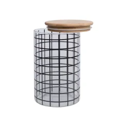 Borosilicate Glass Jar - 900Ml, Square Prints