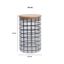Borosilicate Glass Jar - 900Ml, Square Prints