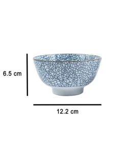 Bowls, Glossy Finish, Royal Blue, Ceramic, Set of 2, 300 mL