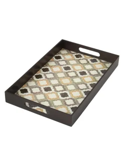Brown Rectangular Tray with Handle - Market99