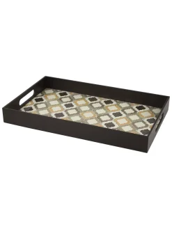 Brown Rectangular Tray with Handle - Market99