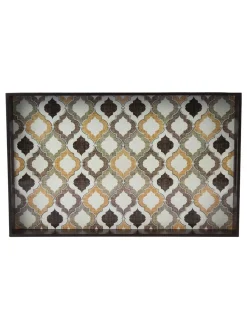 Brown Rectangular Tray with Handle - Market99