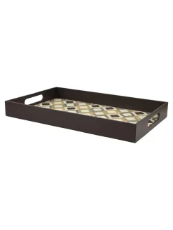 Brown Rectangular Tray with Handle - Market99