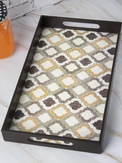 Brown Rectangular Tray with handle - Market99