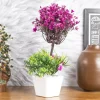 Burgundy Faux Flower Vase For Home Décor