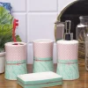 Ceramic Bathroom Set 4 - Polka Dot Print