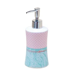 Ceramic Bathroom Set 4 - Polka Dot Print