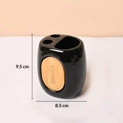 Ceramic Bathroom Set of 4 – Black Classic Glossy Finish
