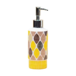 Ceramic Bathroom Set of 4 - Multi Leaf Pattern