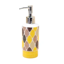 Ceramic Bathroom Set of 4 - Multi Leaf Pattern