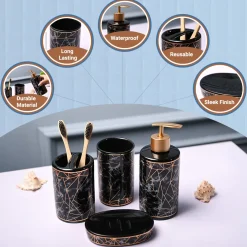 Ceramic Black Bathoom Set Of 4