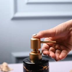 Ceramic Black Soap Dispenser - Static Glossy Finish