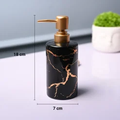 Ceramic Black Soap Dispenser - Static Glossy Finish