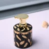 Ceramic Black Soap Dispenser - Print Design Glossy Finish