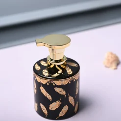 Ceramic Black Soap Dispenser - Print Design Glossy Finish