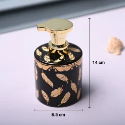 Ceramic Black Soap Dispenser - Print Design Glossy Finish