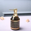 Ceramic Black Soap Dispenser - Geometrical Glossy Finish