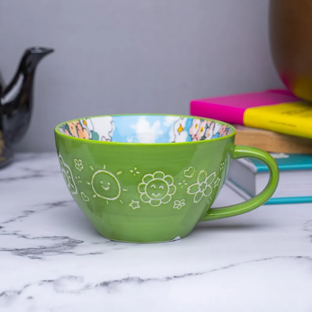 Ceramic Coffee & Tea Cup - 400mL & Green