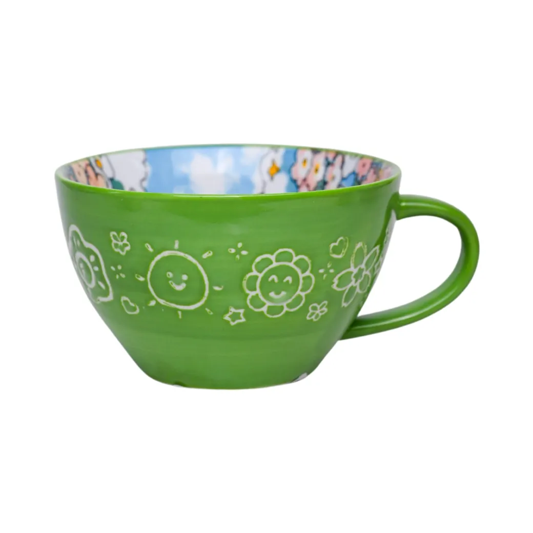 Ceramic Coffee & Tea Cup - 400mL & Green