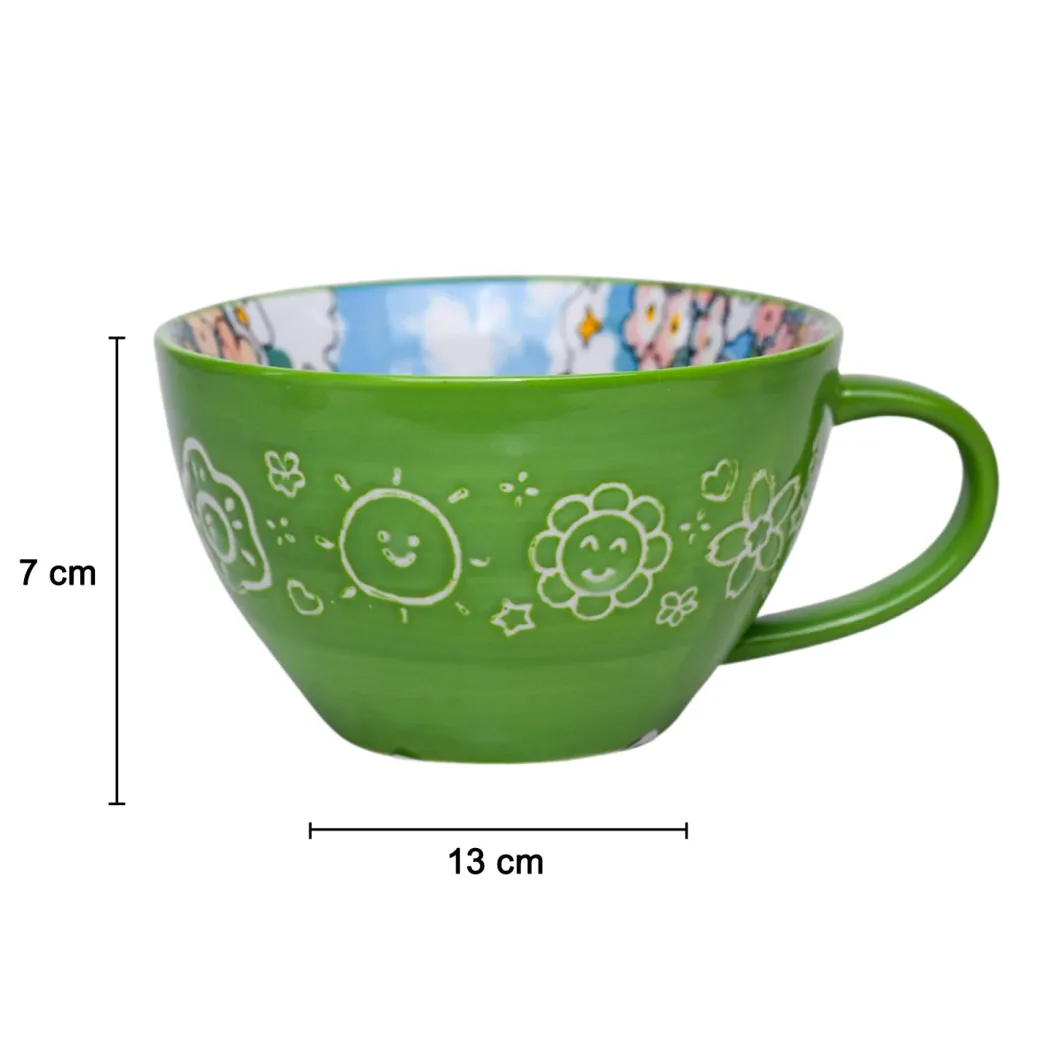Ceramic Coffee & Tea Cup - 400mL & Green