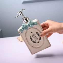 Ceramic Cream Rectangle Soap Dispenser - Happy Day Print Matte Finish
