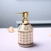 Ceramic Off White Cylindrical Soap Dispenser - Geometrical Glossy