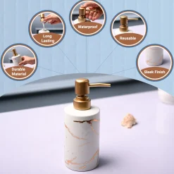 Ceramic Off White Soap Dispenser - Static Glossy Finish
