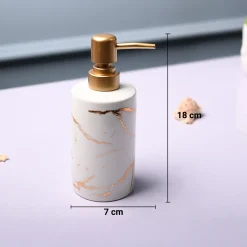 Ceramic Off White Soap Dispenser - Static Glossy Finish
