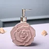Ceramic Pink Rose Shaped Soap Dispenser - Flower Design Matte Finish