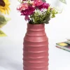 Ceramic, Vase, Engraved, Glossy : Finish, Multicolor